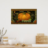 Poster Vintage Can Étiquette Art, Papillon Citrouille Vég (Cuisine)