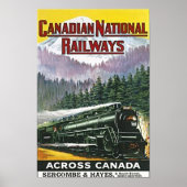 Poster Vintage Canadian Rockies Steam Train Advertising (Devant)