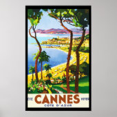 Poster vintage Cannes Côte d'Azur (Devant)