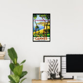 Poster vintage Cannes Côte d'Azur (Bureau à domicile)