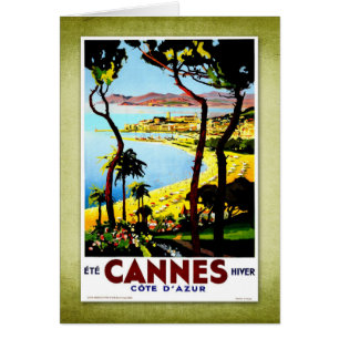 Poster vintage Cannes France de voyage