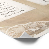 Poster Vintage Canvas, Paper & Lace Effect Seating Chart (Coin)