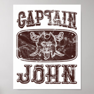Poster Vintage Capitaine John Pirate personnalisé Ponton