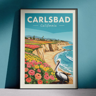 Poster Vintage Carlsbad Californie