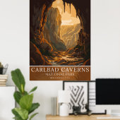 Poster Vintage Carlsbad Caverns National Park (Bureau à domicile)
