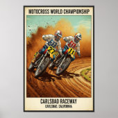 Poster vintage Carlsbad Raceway Motocross Wall (Devant)