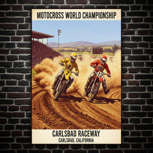 Poster vintage Carlsbad Raceway Motocross Wall