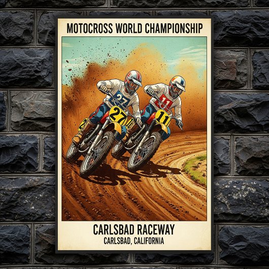 Poster vintage Carlsbad Raceway Motocross Wall