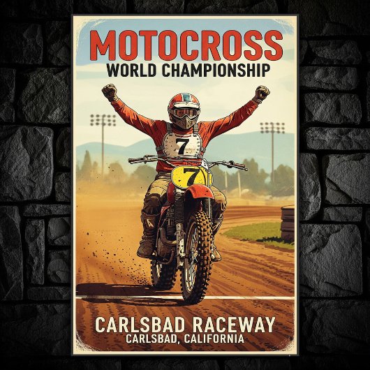 Poster vintage Carlsbad Raceway Motocross Wall