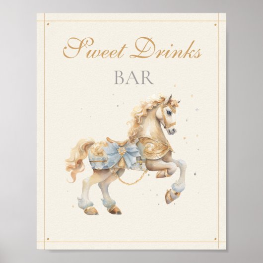 Poster Vintage Carousel Horse Drinks Bar (Devant)
