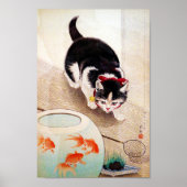 Poster Vintage Cat Japanese Illustration Art (Devant)