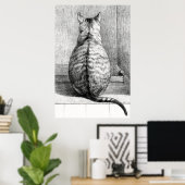 Poster Vintage Cat Sketch Art Drawing (Bureau à domicile)