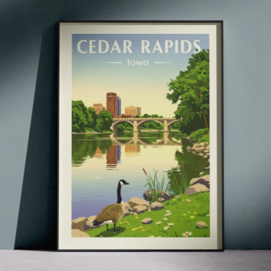 Poster Vintage Cedar Rapids Iowa