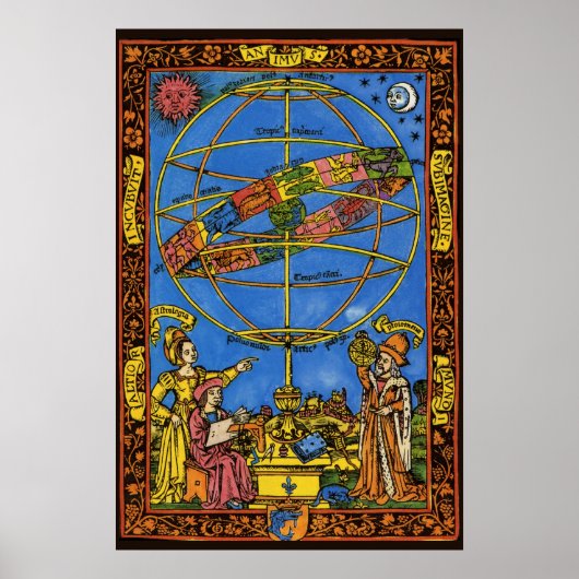 Poster Vintage Céleste, astronome Claudius Ptolemy (Devant)