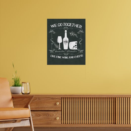 Poster Vintage Chalkboard Nous Ensemble Typographie (Salon 2)