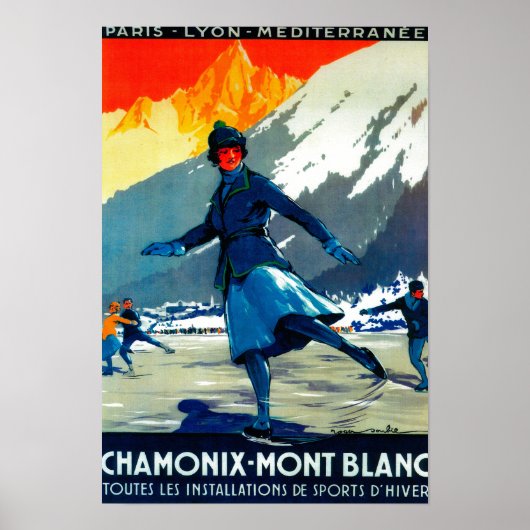 Poster Vintage Chamonix-Mont-Blanc Europe (Devant)