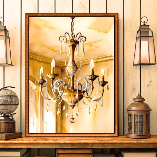 Poster Vintage Chandelier Chandelier Chandelier Mur Art