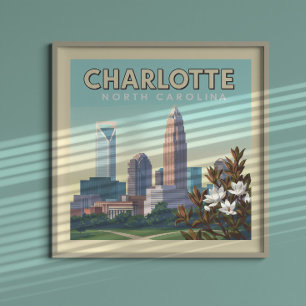 Poster Vintage Charlotte Caroline du Nord