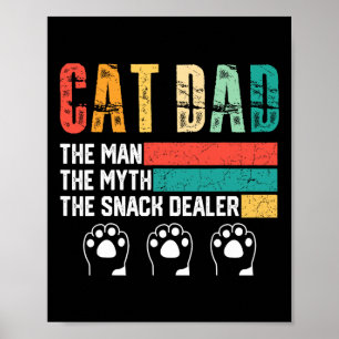 Poster Vintage Chat Papa L'Homme Le Mythe Snack Dealer Fe