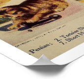 Poster Vintage chaton chaton de race graphique mignon (Coin)