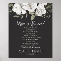 Vintage Cherish Love is Sweet Treat Mariage Sign