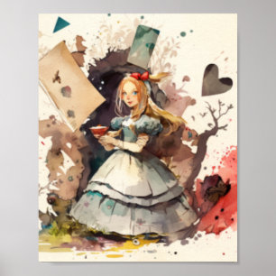 Poster Vintage Chic Alice au pays des merveilles