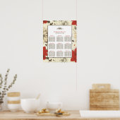 Poster Vintage Chic Floral Mariage (Cuisine)