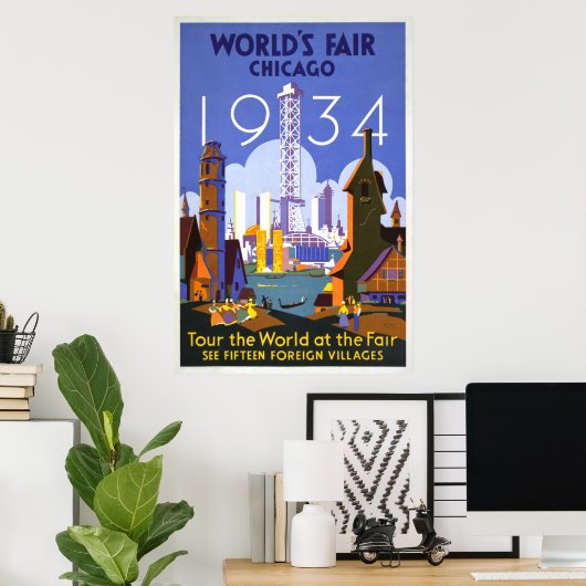 Poster vintage Chicago (Bureau à domicile)