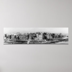 Poster Vintage Chicago Illinois 1911 De L'Avion