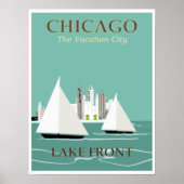 Poster Vintage Chicago Lake (Devant)