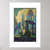 Poster vintage Chicago Travel (Devant)