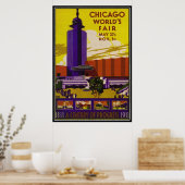 Poster Vintage Chicago, USA - (Cuisine)