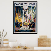 Poster Vintage Chicago, USA - (Cuisine)