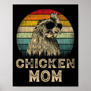 Poster Vintage Chicken Maman Chicken Amateurs de poulet M