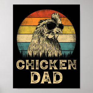 Poster Vintage Chicken Papa Chicken Amateurs de poulet Pa