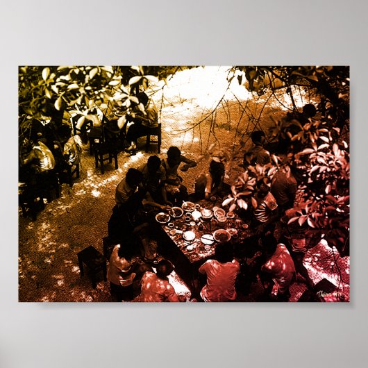 Poster Vintage China Canton restaurant (Devant)