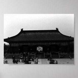Poster Vintage china Pekin temple of Heaven gate