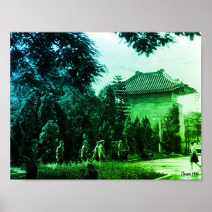 Poster Vintage Chine parc des martyrs de Canton