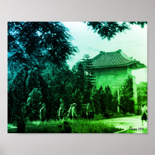 Poster Vintage Chine parc des martyrs de Canton