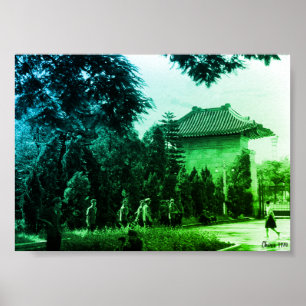 Poster Vintage Chine parc des martyrs de Canton