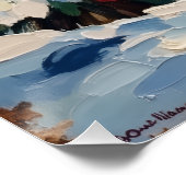 Poster Vintage Christmas Giraffe in Snowy Savanna (Coin)