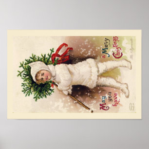 POSTER : VINTAGE CHRISTMAS-ILLUSTRATIE