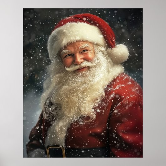 Poster Vintage Christmas Santa Claus Portrait (Devant)