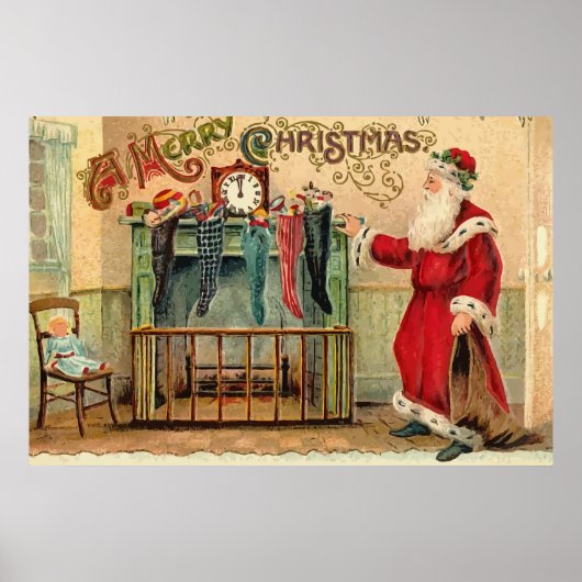 Poster Vintage Christmas Stockings (Devant)