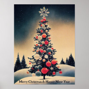 Poster Vintage Christmas Tree