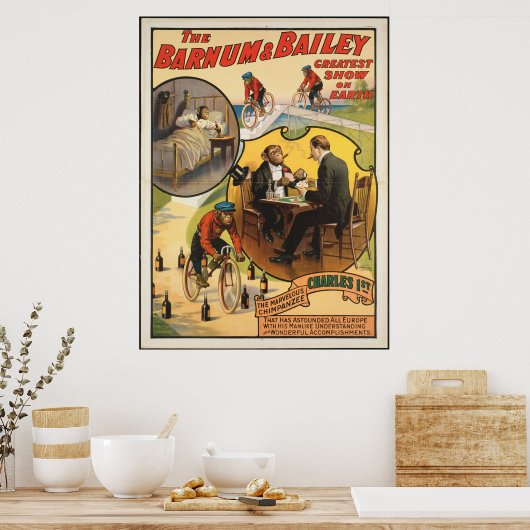 Poster Vintage : cirque Barnum & Bailey - (Cuisine)