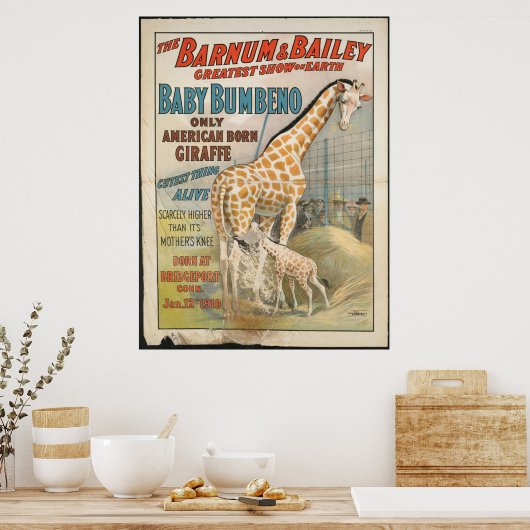 Poster Vintage : cirque Barnum & Bailey - (Cuisine)
