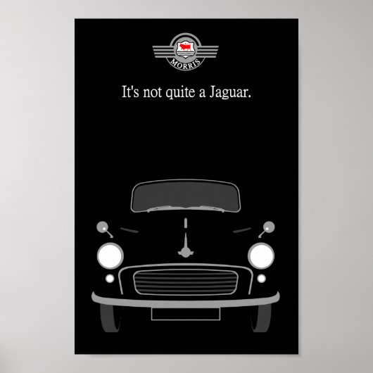 Poster Vintage classique noir Morris Mineure voiture (Devant)