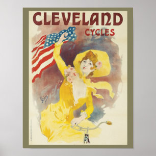 Poster vintage Cleveland Cycles Bicyclette Annonce