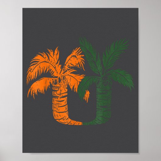 Poster Vintage Clic 90's Miami Palm Trees Um  (Devant)